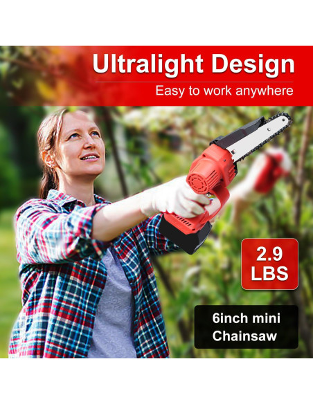 Mini Motosierra Eléctrica Inalámbrica Edtran 18V 6" con Cadena