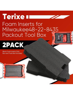 Inserciones de Espuma Negras para Milwaukee Packout 48-22-8435 - 2 Paquetes Personalizables 2