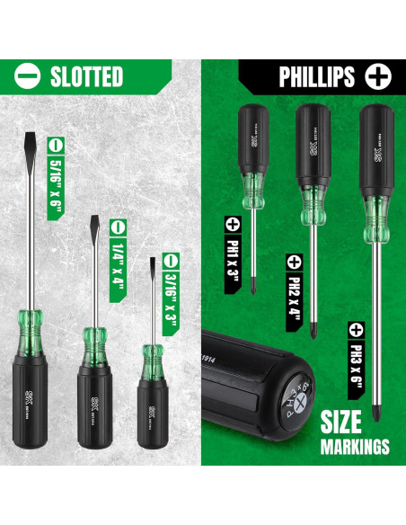 Juego de Destornilladores SK de 6 Piezas Acero S2 SureGrip