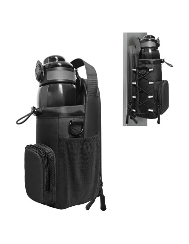 Bolsa de Gimnasio Magnética JACZZO Negra con Soporte para Botellas