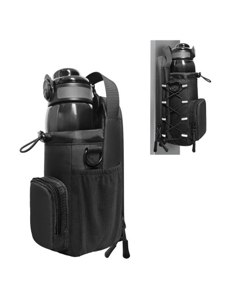 Bolsa de Gimnasio Magnética JACZZO Negra con Soporte para Botellas