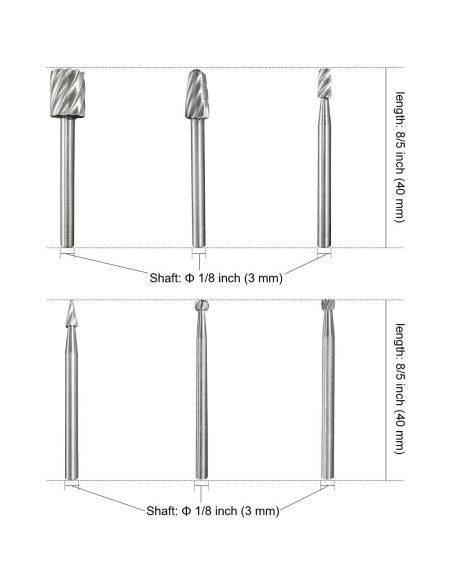 Juego de 30 brocas rotativas de tungsteno EAEDMY 3 mm para tallado