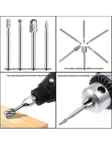 Juego de 30 brocas rotativas de tungsteno EAEDMY 3 mm para tallado