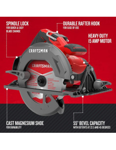 Sierra Circular CRAFTSMAN CMES510 1800W 7.25" 15A Eléctrica 2