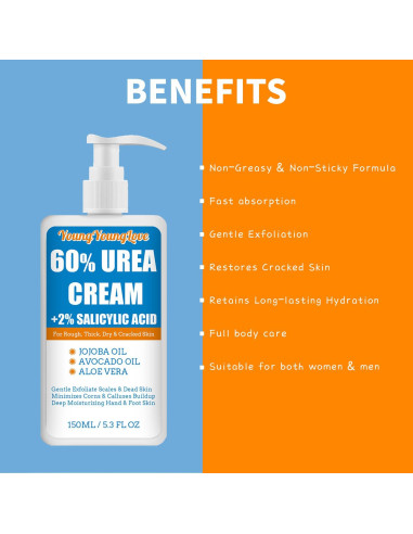 Crema de Urea 60% YOUNGYOUNGLOVE 150ml Hidratante para Pies