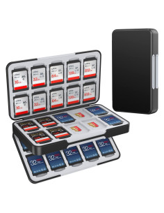 Funda Portátil HEIYING para 40 Tarjetas SD y Micro SD - Negra