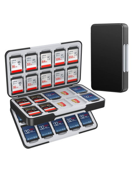 Funda Portátil HEIYING para 40 Tarjetas SD y Micro SD - Negra