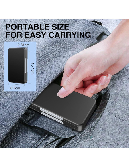 Funda Portátil HEIYING para 40 Tarjetas SD y Micro SD - Negra