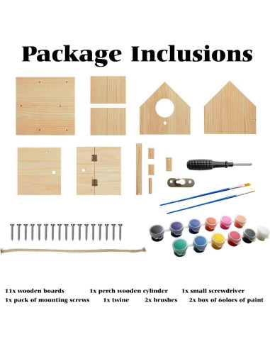 Kit de Casa para Aves de Madera DIY Dejila 15.24x16.51cm