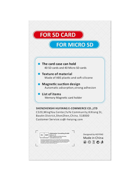 Funda Portátil HEIYING para 40 Tarjetas SD y Micro SD - Negra