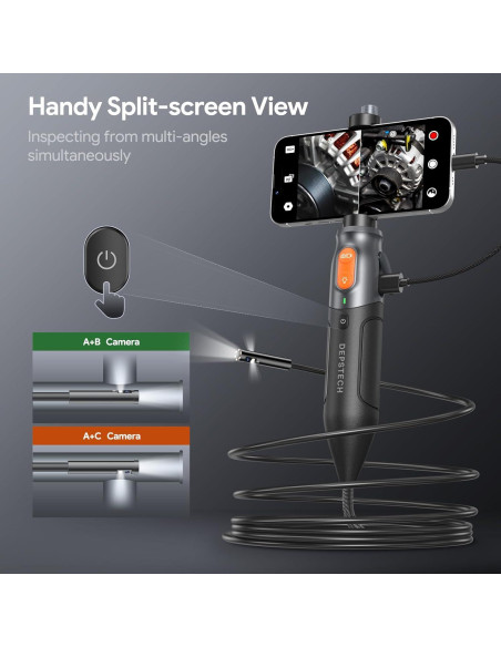 Endoscopio DEPSTECH NTC52 Triple Lente 1080P 3.05m USB-C