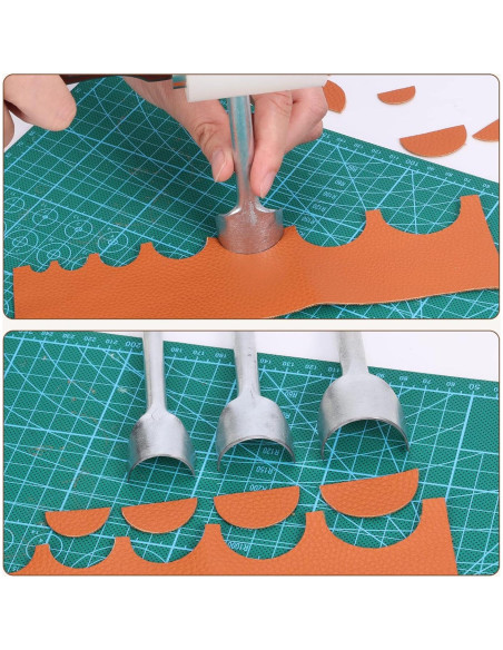 Caydo 7 Piezas Herramientas de Cuero Media Redonda 10-40mm