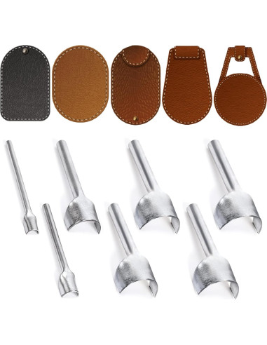 Caydo 7 Piezas Herramientas de Cuero Media Redonda 10-40mm