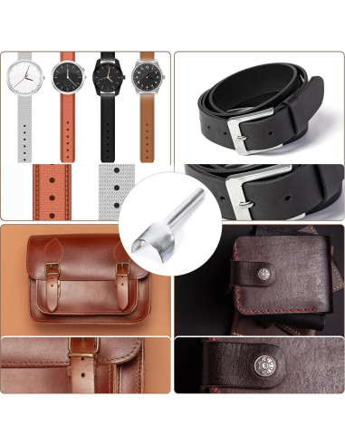 Caydo 7 Piezas Herramientas de Cuero Media Redonda 10-40mm