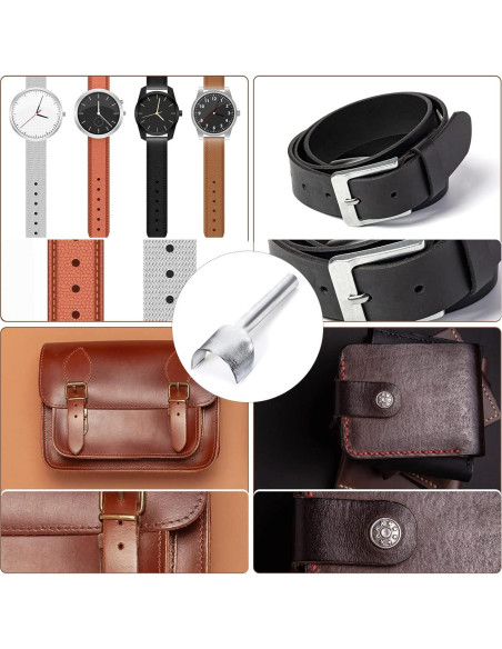 Caydo 7 Piezas Herramientas de Cuero Media Redonda 10-40mm