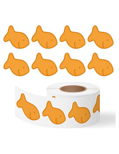 Rollo de Pegatinas BkeeCten Galletas de Pez Dorado 500pcs