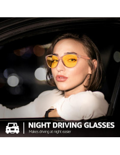 Gafas de Conducción Nocturna SIPHEW Mujeres Lente Amarillo UV400 2