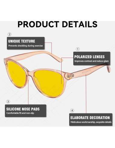 Gafas de Conducción Nocturna SIPHEW Mujeres Lente Amarillo UV400