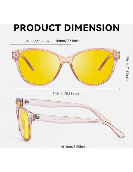 Gafas de Conducción Nocturna SIPHEW Mujeres Lente Amarillo UV400