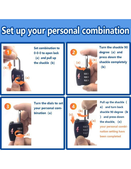 Candados de Combinación TSA iGuruTr 2-Pack Negro 142g Candados de Combinación TSA iGuruTr 2-Pack Negro 142g