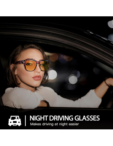 Gafas Amarillas SIPHEW para Conducir de Noche Antirreflejo