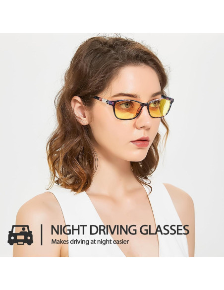 Gafas de Conducción Nocturna SIPHEW Amarillas Antirreflejo
