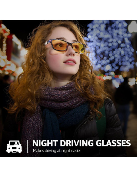 Gafas de Conducción Nocturna SIPHEW Amarillas Antirreflejo