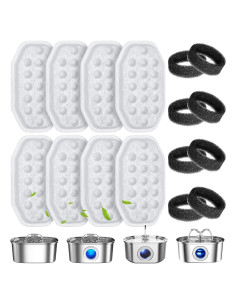 16 Filtros y Esponjas para Fuente de Agua Gatos WEIKEY 3.2L