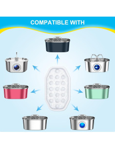 16 Filtros y Esponjas para Fuente de Agua Gatos WEIKEY 3.2L 2