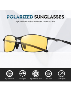 Gafas de sol polarizadas Bircen para hombres, marco metálico 2