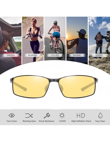 Gafas de sol polarizadas Bircen para hombres, marco metálico