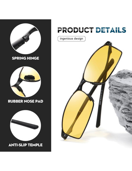 Gafas de sol polarizadas Bircen para hombres, marco metálico Gafas de sol polarizadas Bircen para hombres, marco metálico