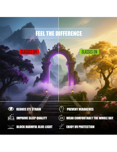 Gafas de Juego FEISEDY G2835 con Filtro de Luz Azul Unisex