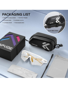 Gafas de Ciclismo Fotoquímicas KAPVOE UV400 para Hombres y Mujeres 2