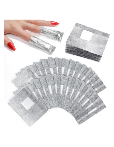 Removedor de Esmalte de Uñas Makartt - 100 Envolturas de Aluminio