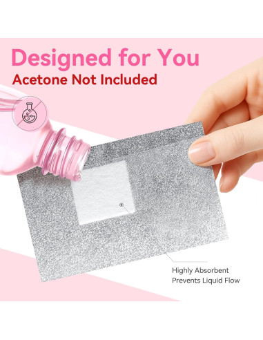 Removedor de Esmalte de Uñas Makartt - 100 Envolturas de Aluminio