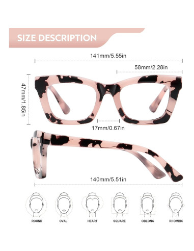 Gafas de lectura unisex con filtro UV y luz azul - 5 colores