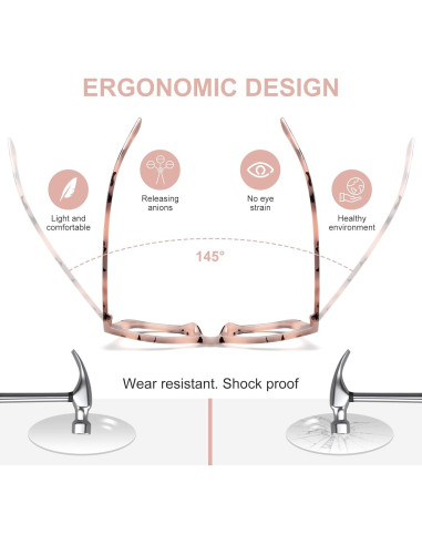 Gafas de lectura unisex con filtro UV y luz azul - 5 colores