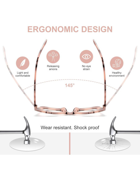 Gafas de lectura unisex con filtro UV y luz azul - 5 colores