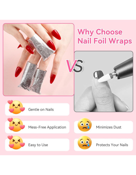 Removedor de Esmalte de Uñas Makartt - 100 Envolturas de Aluminio