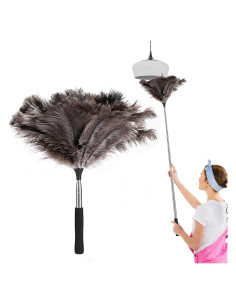 Plumero de Plumas de Avestruz RONSUNG con Mango Telescópico 190.5 cm