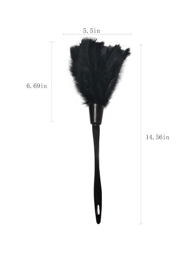 Duster de Plumas de Pavo AIDUZETY 35.56 cm Negro - Cepillo Ligero