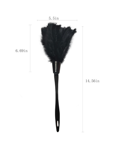 Duster de Plumas de Pavo AIDUZETY 35.56 cm Negro - Cepillo Ligero