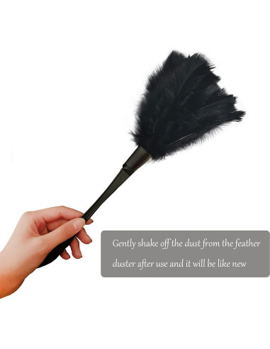 Duster de Plumas de Pavo AIDUZETY 35.56 cm Negro - Cepillo Ligero