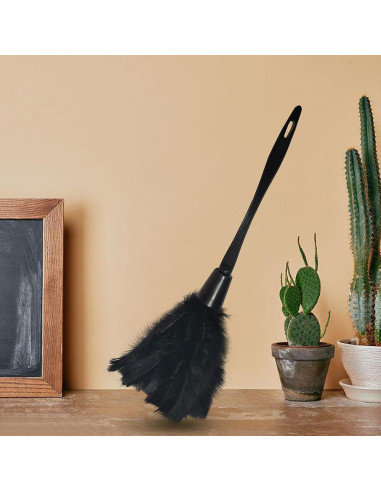 Duster de Plumas de Pavo AIDUZETY 35.56 cm Negro - Cepillo Ligero