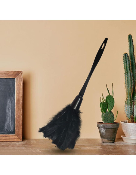 Duster de Plumas de Pavo AIDUZETY 35.56 cm Negro - Cepillo Ligero