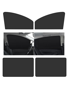 4 Protectores Solares para Ventanas de Auto Yumfugu Negro