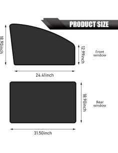 4 Protectores Solares para Ventanas de Auto Yumfugu Negro 2