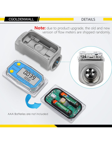 Medidor de Flujo Digital CGOLDENWALL 1" y 3/4" 2.5-26 GPM