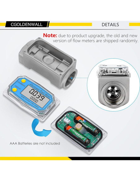 Medidor de Flujo Digital CGOLDENWALL 1" y 3/4" 2.5-26 GPM
